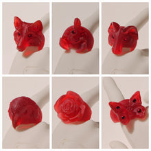 Cargar imagen en el visor de la galería, Anillos rojo translucido