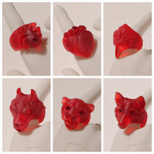 Cargar imagen en el visor de la galería, Anillos rojo translucido