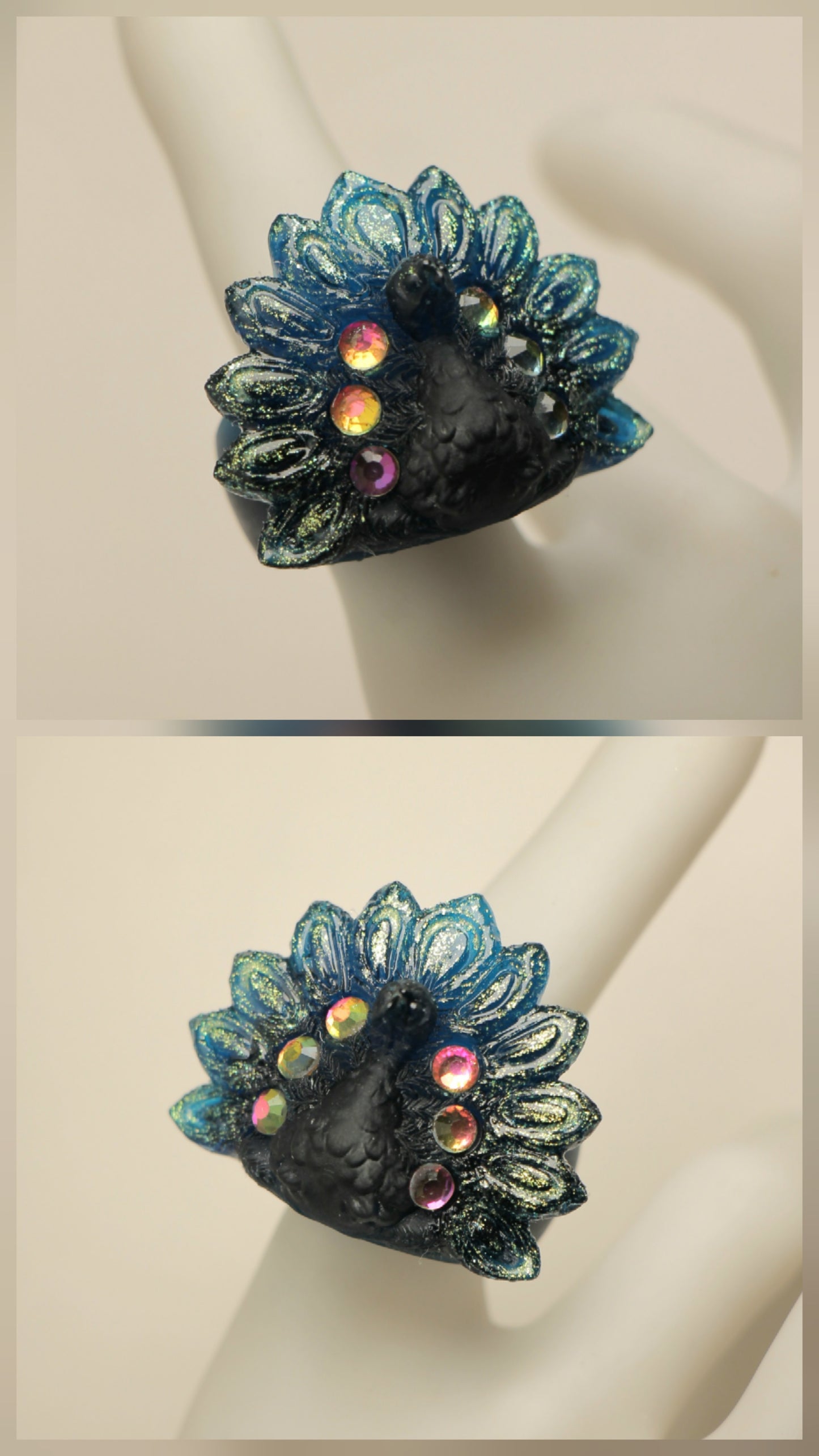 Anillos azul translucido