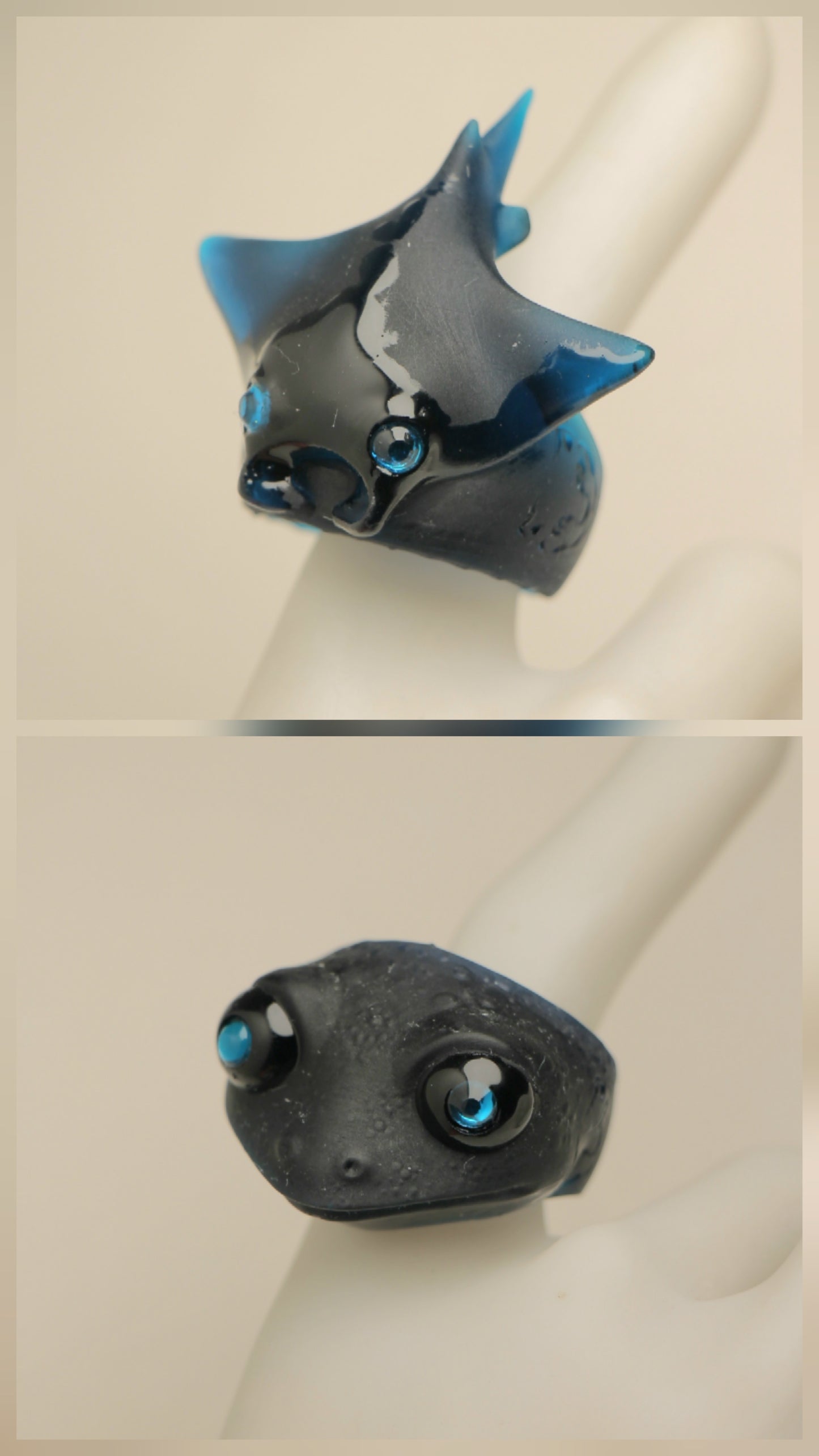 Anillos azul translucido