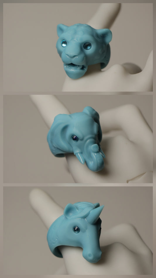 Anillos azul Pastel