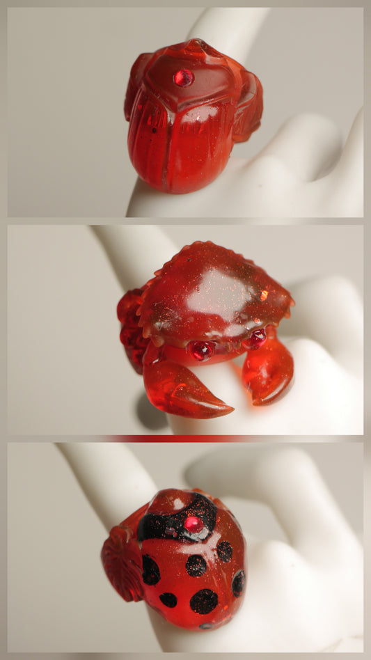 Anillos rojo translucido