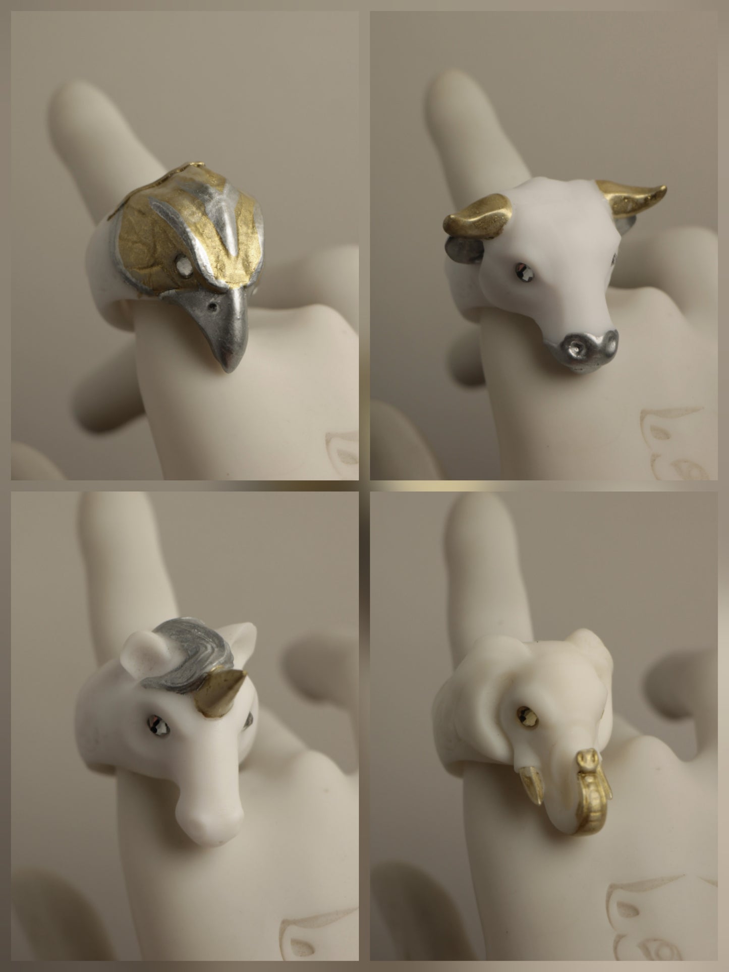 Anillos blanco/Dorado/Plata