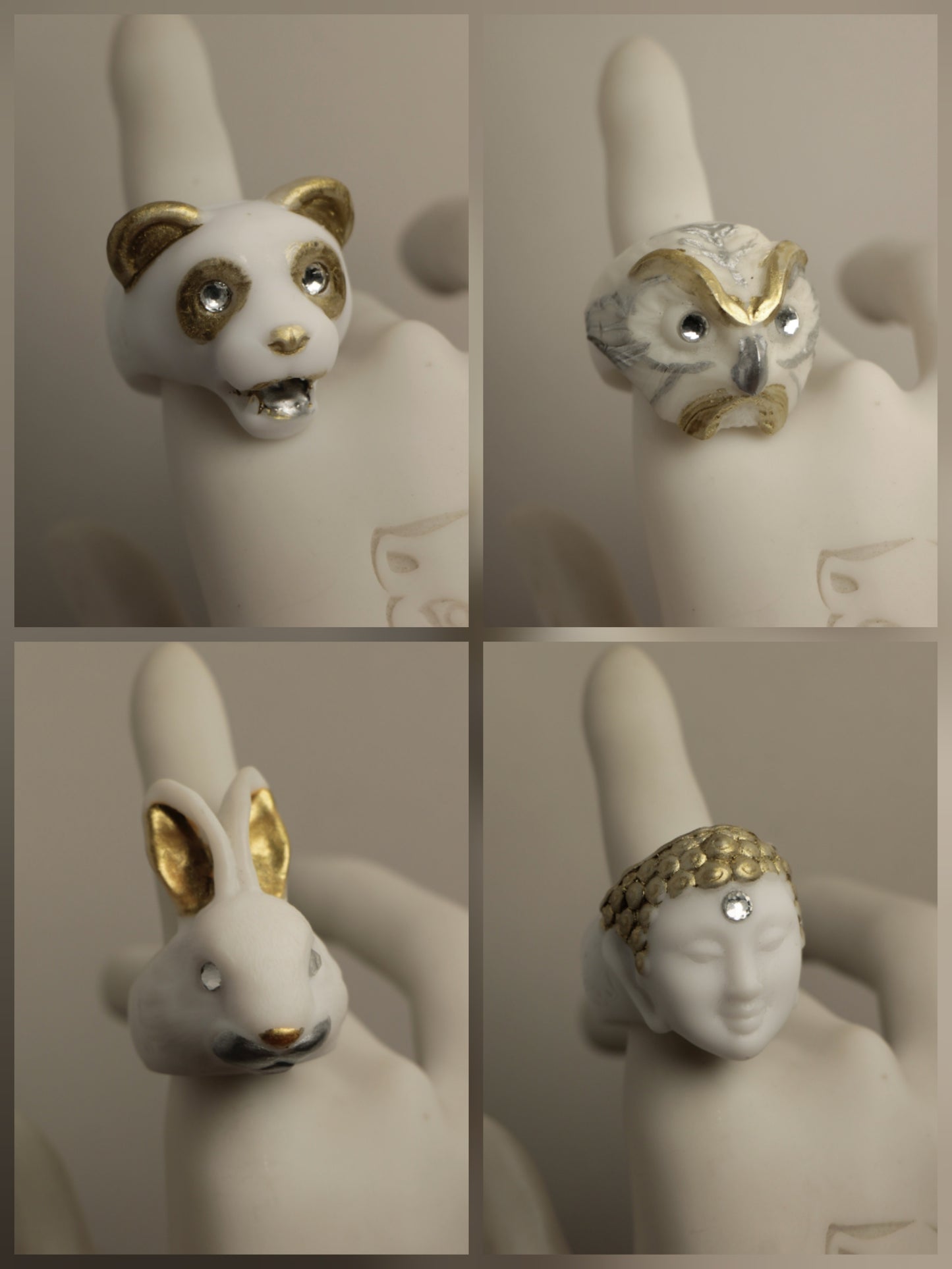 Anillos blanco/Dorado/Plata