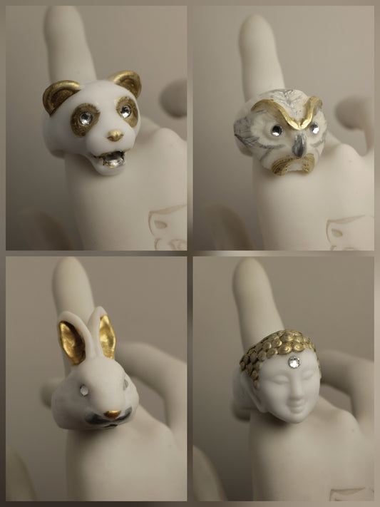 Anillos blanco/Dorado/Plata